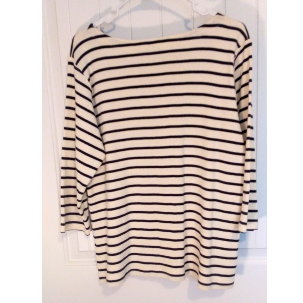 LL Bean 100% cotton stripe top XL